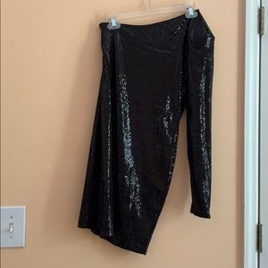 BCBG mini black one shoulder dress